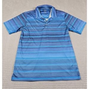 Adidas Polo Shirt Mens Size Medium Blue Clima Cool Short Sleeve Golf